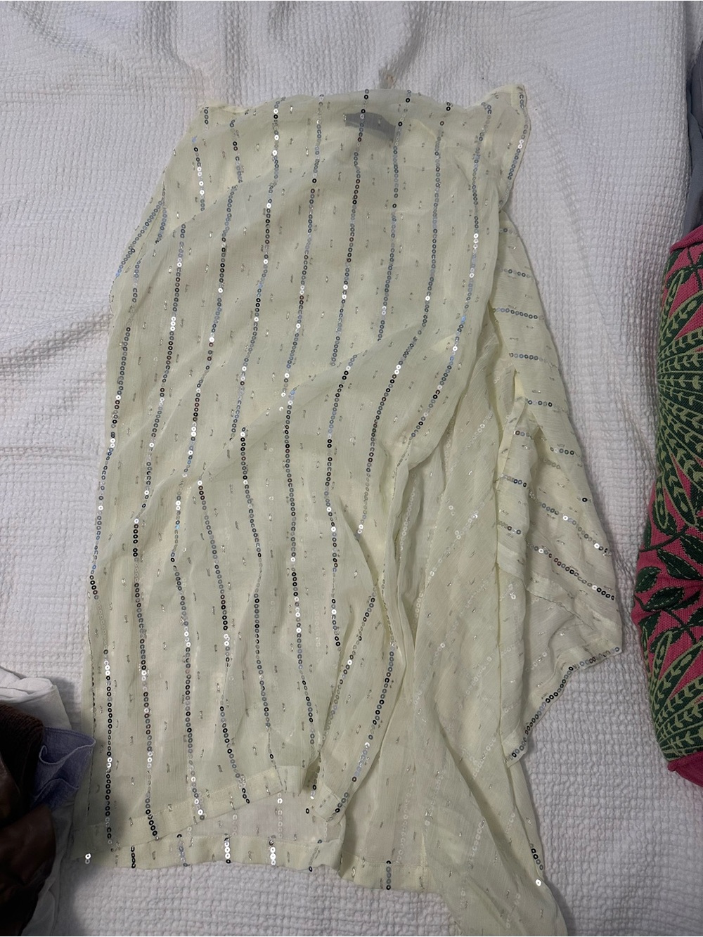 Zara Sequin Striped Sheer Skirt - Picture 2 of 2